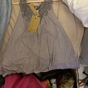 POL Light Purple Sleeveless Top with Lace Accents